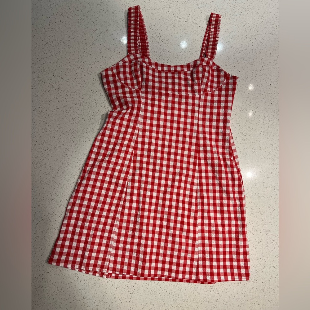 Zara Womens Gingham Red dress
